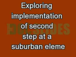 Exploring implementation of second step at a suburban eleme