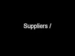 Suppliers /