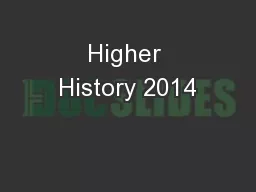 Higher History 2014