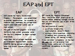 EAP and EPT
