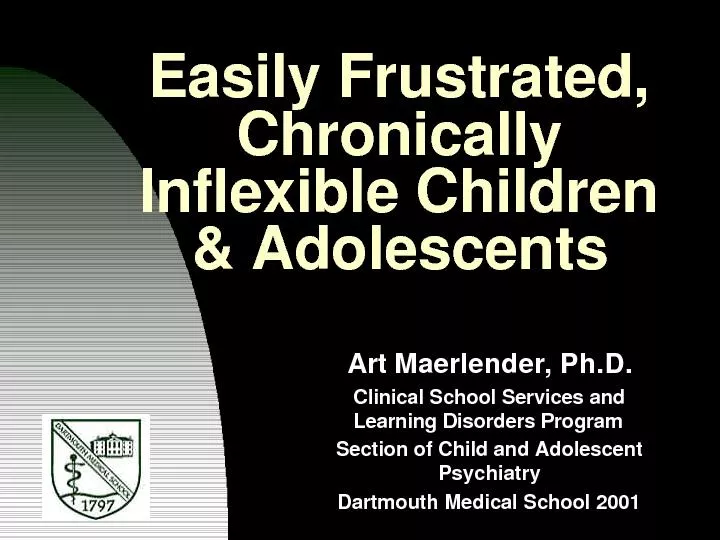 Easily Frustrated, Chronically Inflexible Children & AdolescentsArt, P