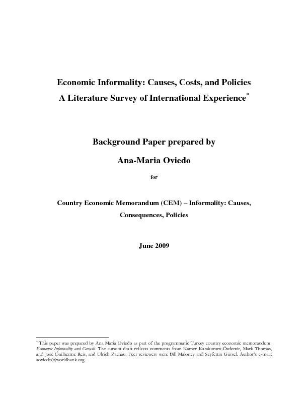Economic Informality: Causes, Costs, and Policies