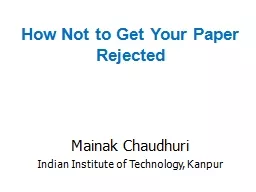 How Not to Get Your Paper Rejected