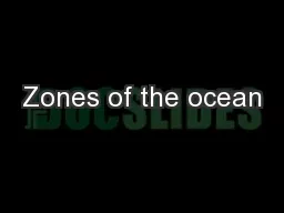Zones of the ocean