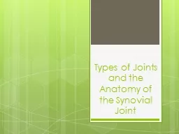 Types of Joints and the Anatomy of the Synovial Joint