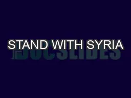 STAND WITH SYRIA