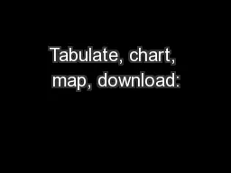 Tabulate, chart, map, download: