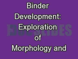 Low VOC Binder Development: Exploration of Morphology and