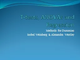 T-tests, ANOVAs and Regression