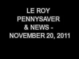 LE ROY PENNYSAVER & NEWS - NOVEMBER 20, 2011