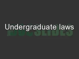 Undergraduate laws