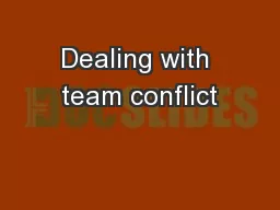 Dealing with team conflict