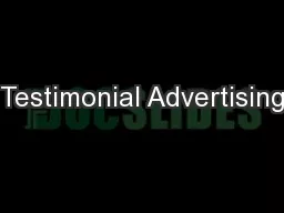 Testimonial Advertising
