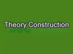 Theory Construction