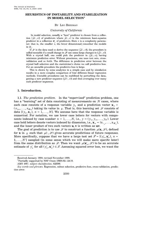TheAnnalsofStatistics1996,Vol.24,No.6,2350]2383HEURISTICSOFINSTABILITY