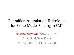 Quantifier Instantiation Techniques