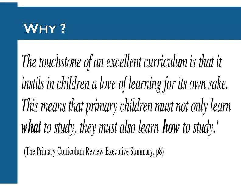 The touchstone of an excellent curriculum is that it