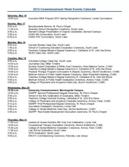 Commencement Week Events Calendar Saturday May   a