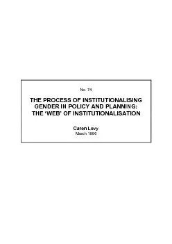 THE PROCESS OF INSTITUTIONALISING