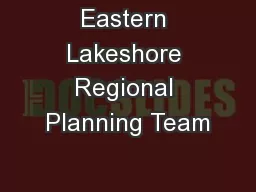 Eastern Lakeshore Regional Planning Team