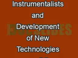 Training of Instrumentalists and Development of New Technologies on SO