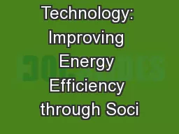 Beyond Technology: Improving Energy Efficiency through Soci
