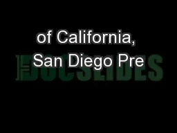 of California, San Diego Pre