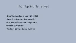 Thumbprint Narratives