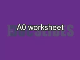 A0 worksheet