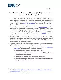 July lobal systemically important insurers (GSIIs) and the policy meas