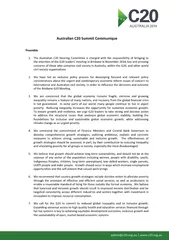Australian C Summit Communique Preamble