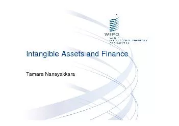 Intangible Assets and Finance Tamara Nanayakkara