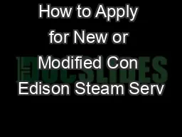 How to Apply for New or Modified Con Edison Steam Serv