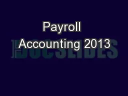 Payroll Accounting 2013