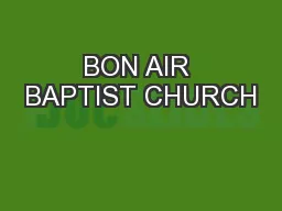 BON AIR BAPTIST CHURCH