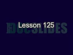 Lesson 125