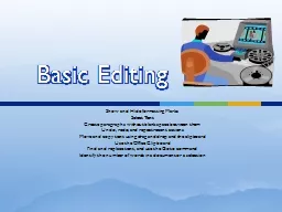 Basic Editing