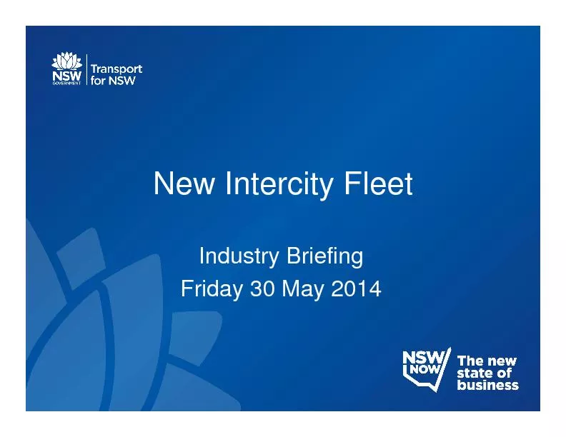 New Intercity Fleet Industry BriefingFriday 30 May 2014