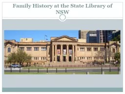Family History at the State Library of NSW