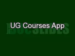 UG Courses App