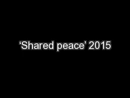 ‘Shared peace’ 2015