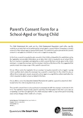 Parent's consent form for a school aged or young child