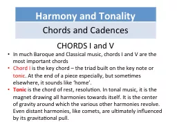 Harmony and Tonality