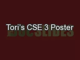 Tori’s CSE 3 Poster