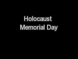 Holocaust Memorial Day