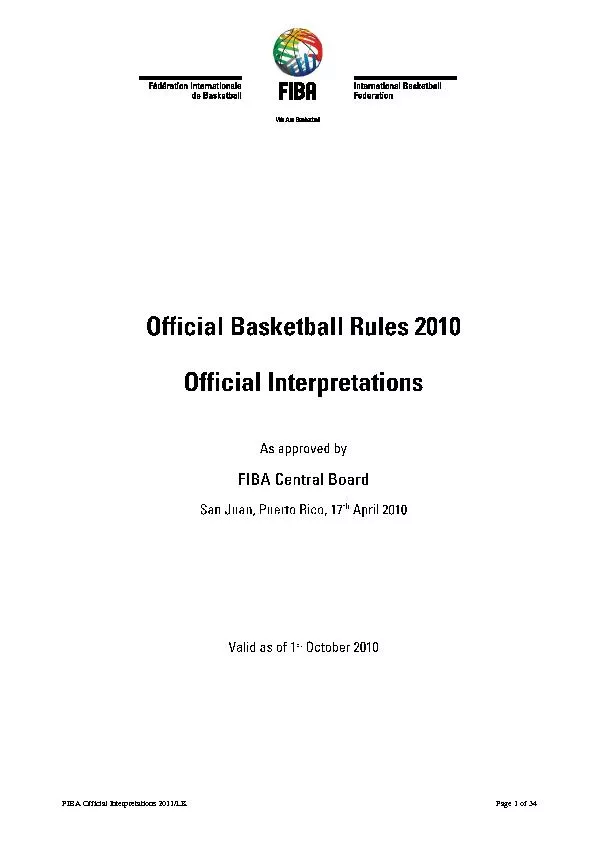 FIBA Official Interpretations 2011/LK