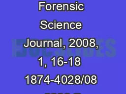 The Open Forensic Science Journal, 2008, 1, 16-18  1874-4028/08 2008 B