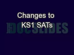Changes to KS1 SATs