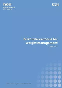 | Brief Interventions for weight management