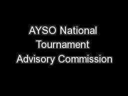 AYSO National Tournament Advisory Commission